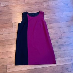 Retro DKNY Black & Fuchsia Colorblock Shift Dress